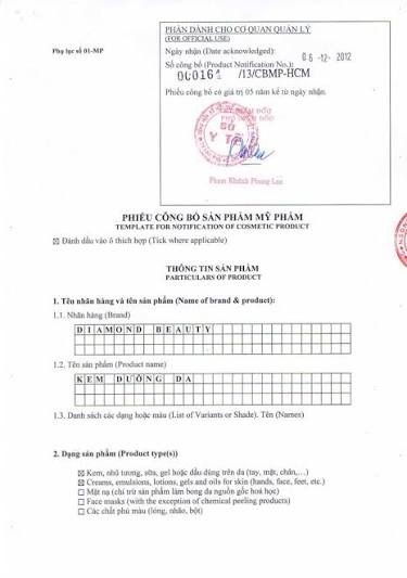  Cơ quan tiếp nhận sẽ khác nhau tùy vào việc sản phẩm là mỹ phẩm nhập khẩu hay sản xuất trong nước